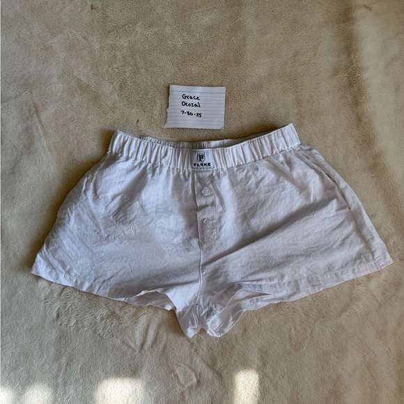 Parke White Linen Boxer Shorts - Picture 2 of 6